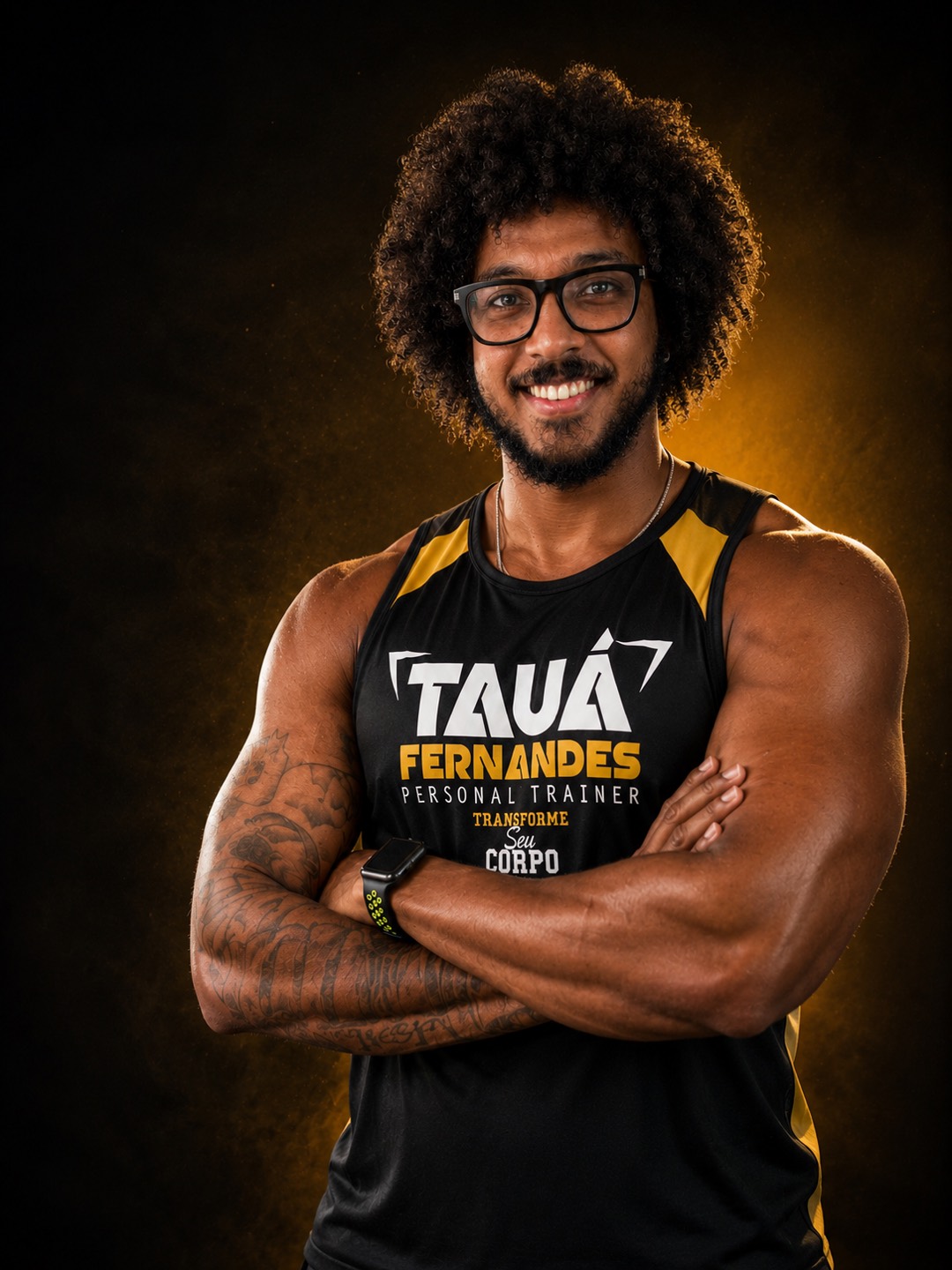 Tauá Fernandes, personal trainer em Salvador-BA, de braços cruzados